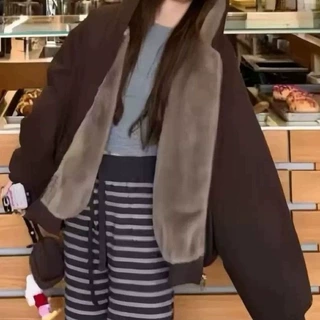 冬季复古防寒保暖两面穿男女外套流行情侣双面穿棉服宽松连帽棉衣