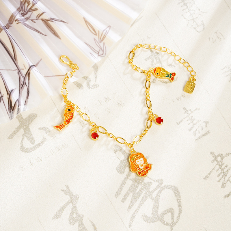 Vietnam Sha Jinguo tide nueva pulsera sirena china de alta calidad esmalte color artesanía joyas de mano fuente