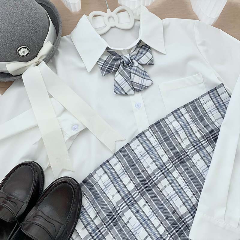 (2개) XIAOBAI 반팔 JK 셔츠 여성 가을 ??교복 일본식 교복 감각 반팔 코너 셔츠 여성 여름 시원함