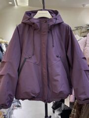 春秋新款美式休闲短外套设计感连帽冲锋衣女显瘦百搭宽松风衣