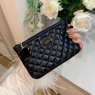 Italian Points Exchange Cross-border New Cosmetic Bag Middle Ancient Bag Clutch Makeup Diamond Leather Texturity Clutch
