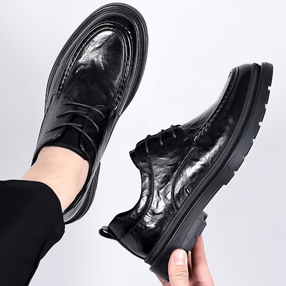 Men's Leather Shoes, Fashionable Solid Color, Simple British Style Men's Shoes, Business Commuting Leather Shoes, Versatile Men's Shoes, Wholesale Men's Shoes