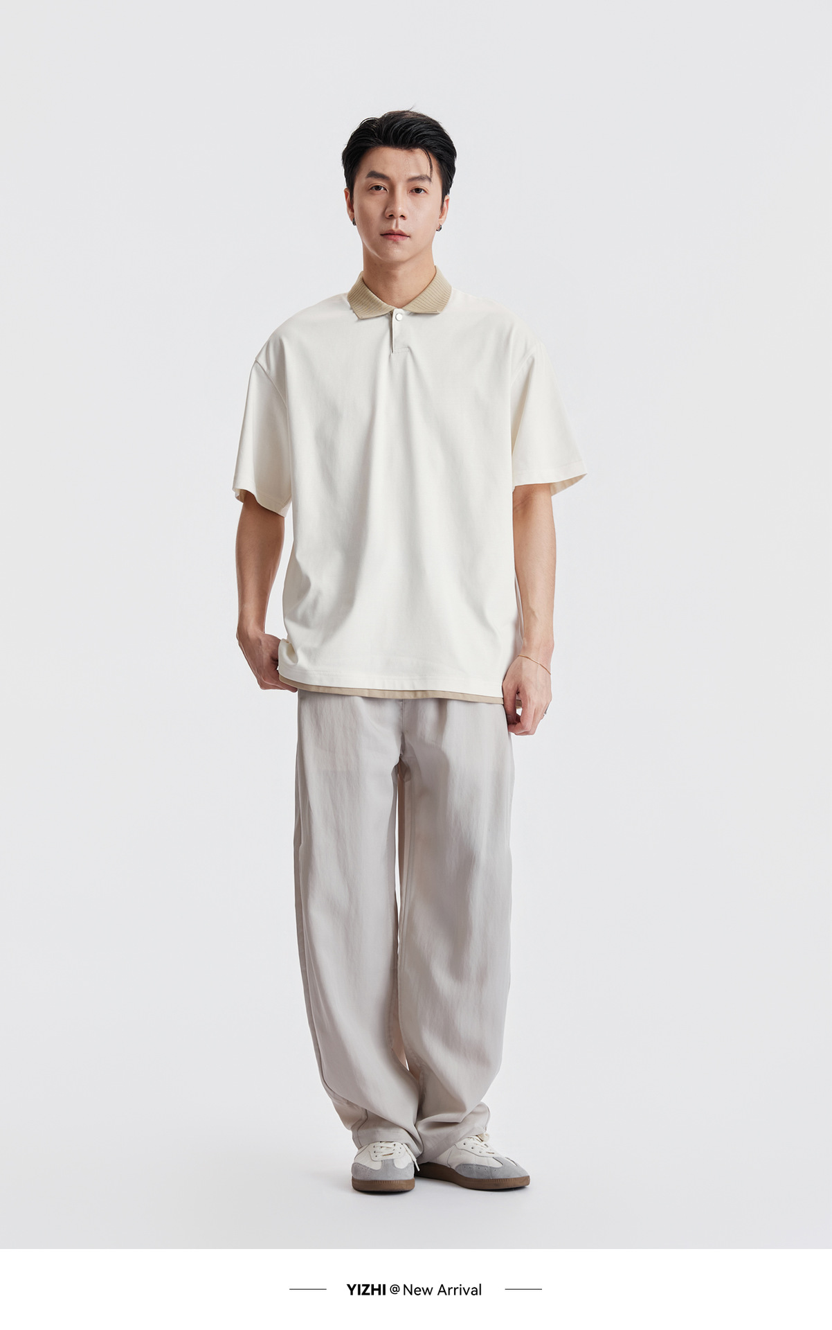 Áo Polo Nam Cổ Bẻ Phong Cách Cổ Điển, Chất Liệu Cotton Thoáng Mát, Form Rộng Vai Xuôi — màu sắc chi tiết 12
