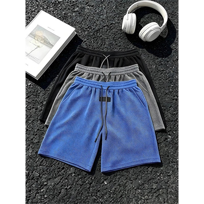 Python-Patterned Knitted Shorts for Men, Summer Outerwear, American Retro Style, Design-Inspired, Lazy Style, Loose-Fitting Five-Point Pants