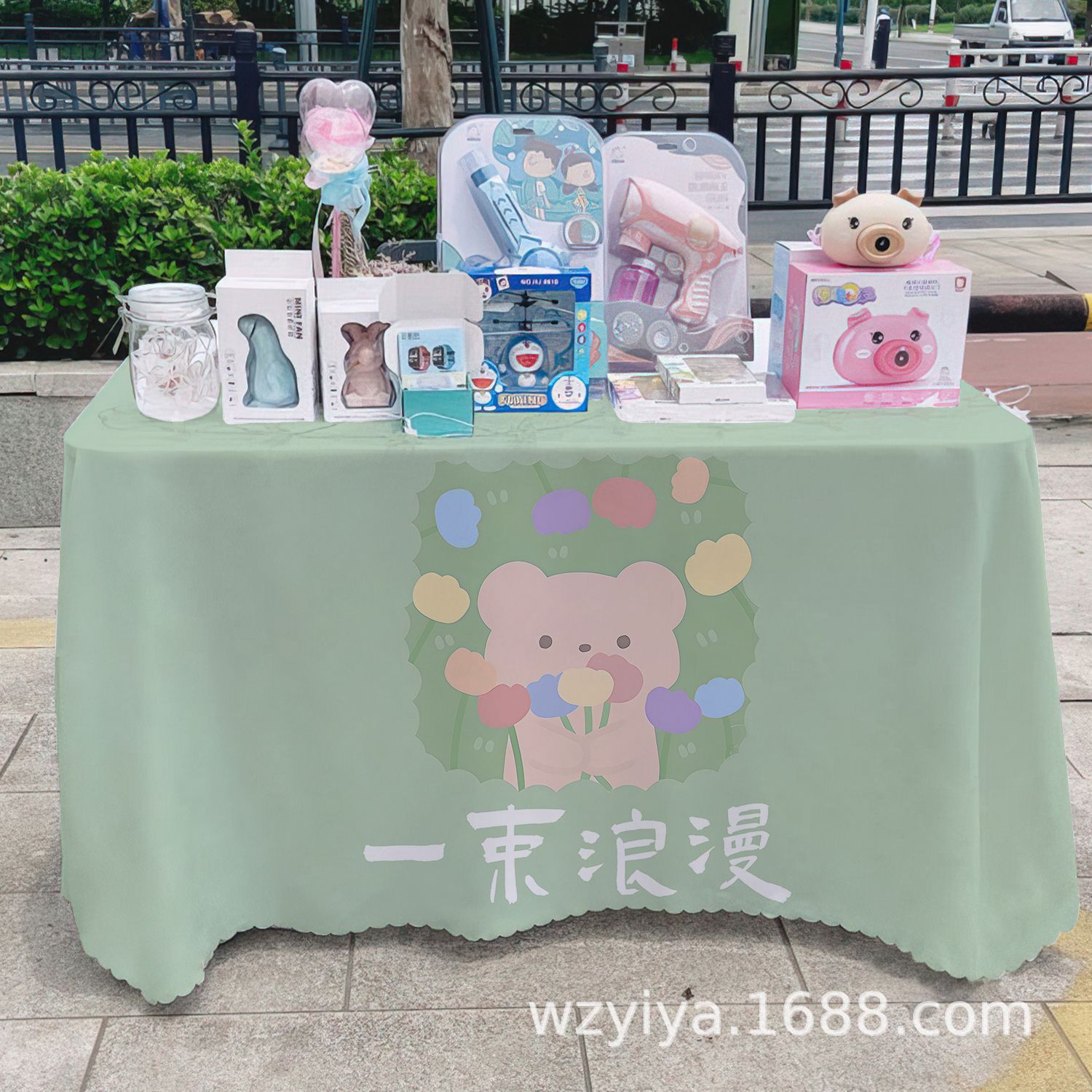 Venta de flores publicitarias publicidad mercado nocturno puestos de mesa tela carro mesa tela tela de mesa acera