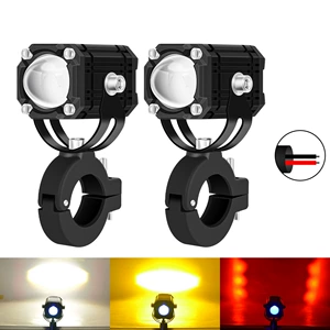 Cross-Border Motorcycle Spotlight Waterproof High-Brightness White and Yellow Light Motorcycle Headlight Square Steel Cannon Electric Vehicle High and Low Beam