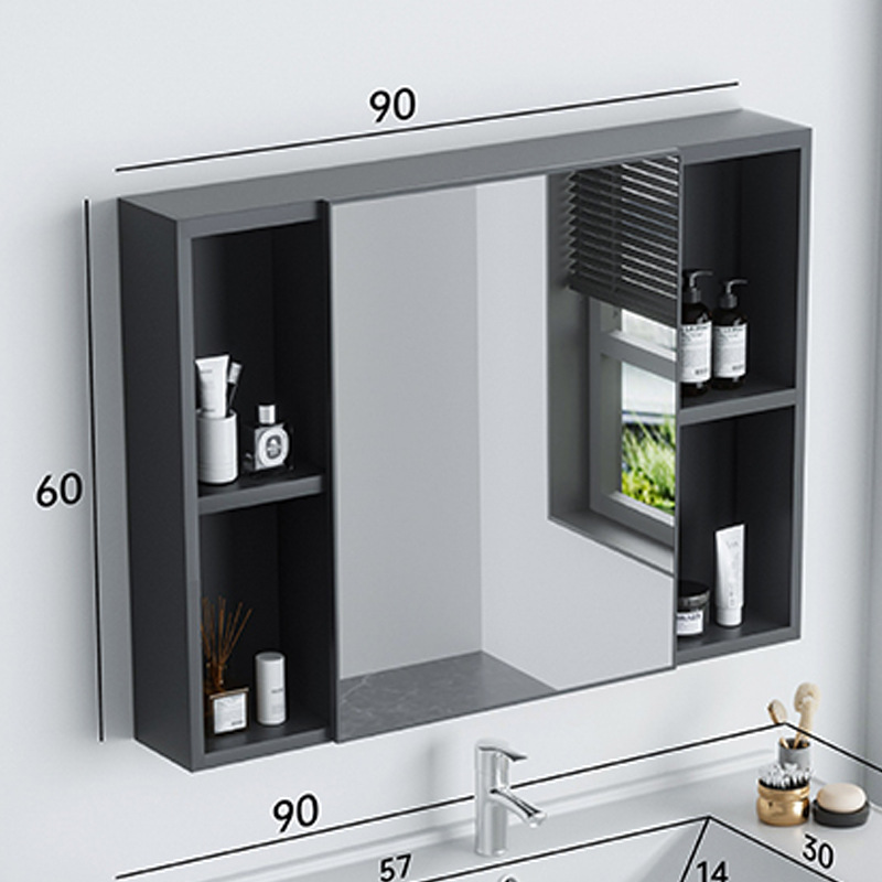 Shiqi nuevo 14mm panal gabinete de baño de aluminio inteligente espejo gabinete combinación cerámica cuenca integrada