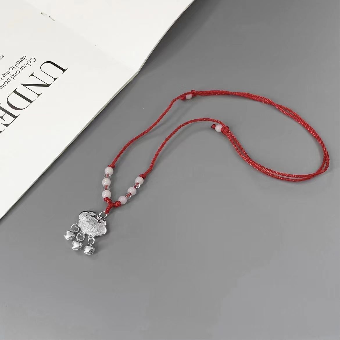 长命锁项链女出入平安宝宝银色吊坠铃铛平安富贵吊坠儿童铃铛