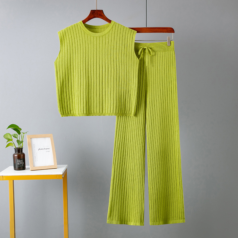 420g Weight Sleeveless Sleeve Length Ice Silk, Viscose Fabric Type Leisure Suit Sets Type Office, Outdoor, Daily Occasion Round Neck Neckline -1 Function Loose Fit Type Solid Color Pattern Summer Season Women's Gender Casual, Basic, Simple Style Style Office Outdoor Daily Women's Casual Basic Simple Style Solid Color Ice Silk Viscose Leisure Suit Pants Sets 23