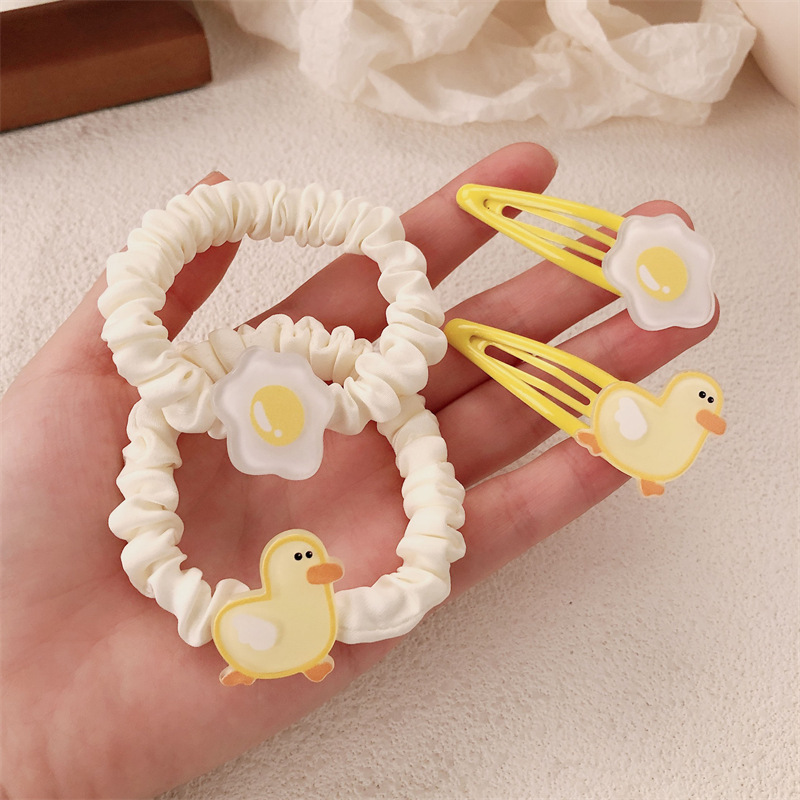 Hermosa niña acrílico pato cuerda de cabeza temperamento de alta elasticidad intestino delgado anillo de cabello universal huevo correa de cabello correa