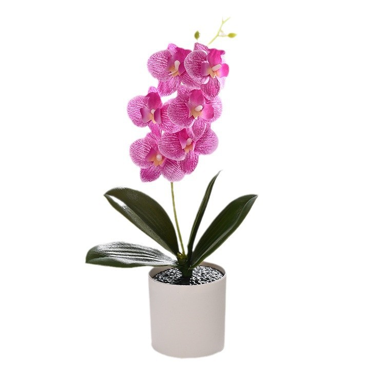 Orquídea Phalaenopsis Artificial en Bonsái, Suministrada Directamente por el Fabricante, Plantas Artificiales Creativas para Decoración de Interiores, Flores Artificiales, Plantas en Maceta Simuladas