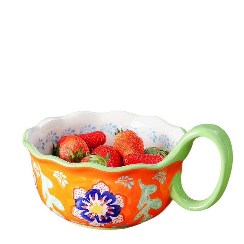 Porcelana floreciente, cuchara de cerámica, taza de agua, taza de desayuno casera, taza de marca, taza de alto valor, regalo de mano image 5
