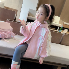 女童2025新款兔子拼色风衣韩版小童秋款上衣女宝洋气儿童秋款外套