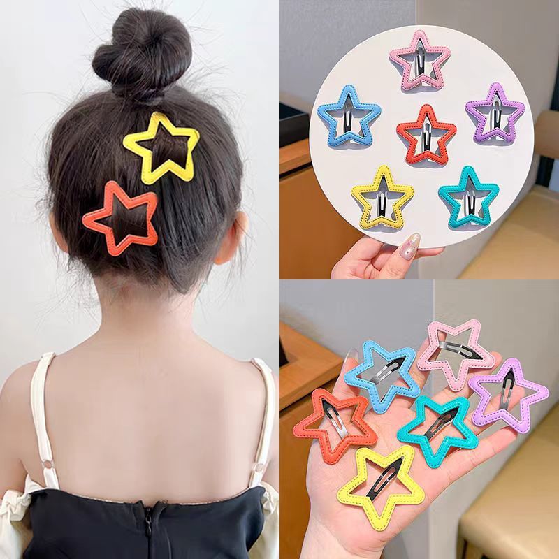 キャンディーカラー PU 五芒星ヘアピン女の子多用途 bb クリップ細断ヘア前髪クリップサイドクリップ女の子ヘアアクセサリー bb クリップヘアピン|undefined