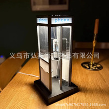 跨境创意场景氛围装饰迷你电话亭桌面工艺摆件亚克力3D