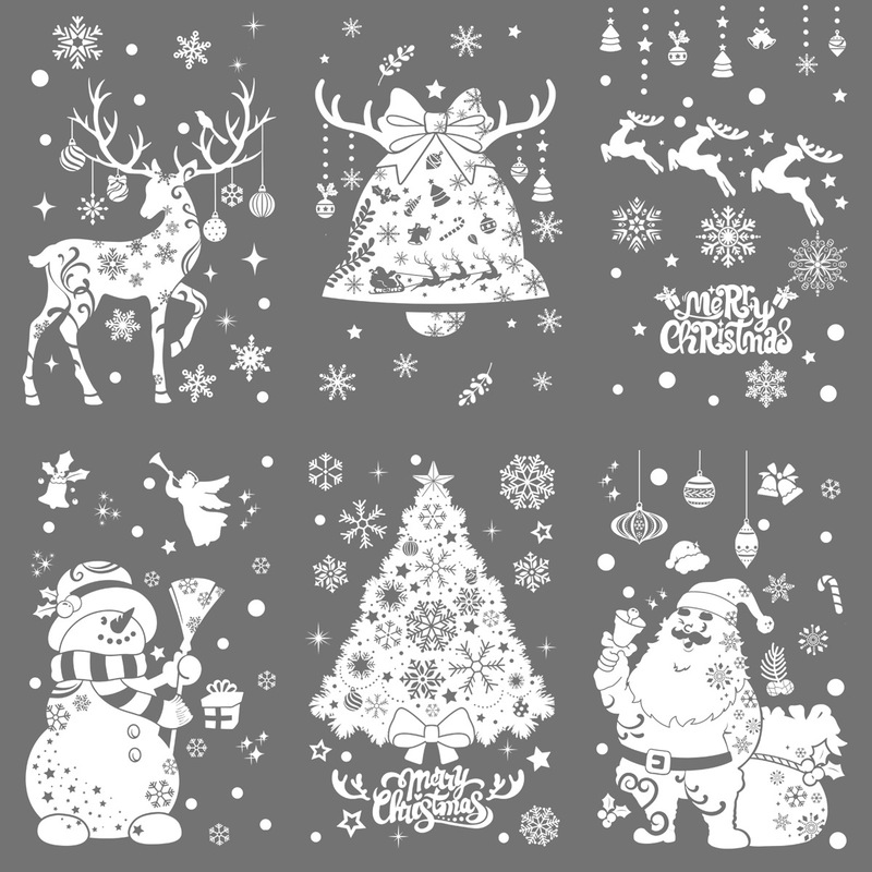 鈴ヘラジカクリスマスシールクリスマスおめでとう雪だるま老人雪雪静電貼りクリスマスデパートショーウインドー貼り|undefined