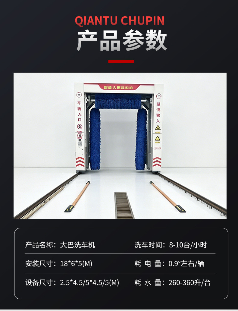 Fully Automatic Gantry Bus Washing Machine with 3 Brushes, Intelligent Computerized Bus Cleaning Equipment