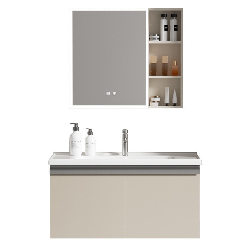 gabinete de baño de aire crema lavabo combinado lavabo de baño lavabo de cerámica integral lavabo lavabo gabinete espejo inteligente lavabo gabinete