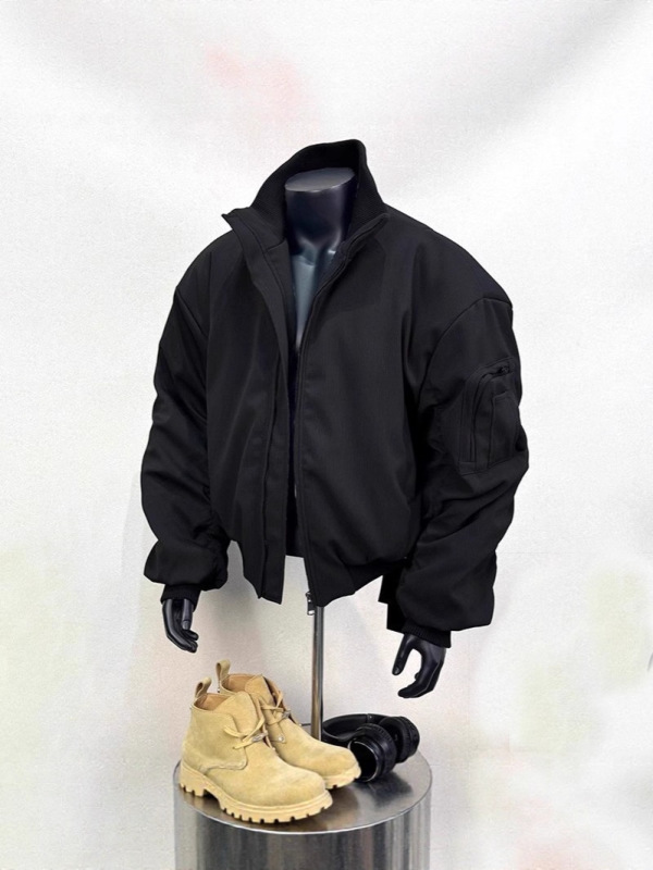 飞行员夹克外套男2025春秋款美式廓形短款冲锋立领教练棒球服男装|undefined