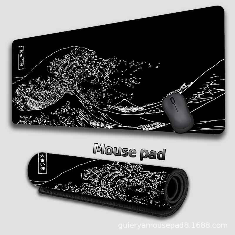 Kanagawa Waves Japanese Wind Alfombrilla de ratón súper grande transfronteriza Alfombrilla de escritorio de oficina personalizada Alfombrilla de ratón para teclado Mousepad