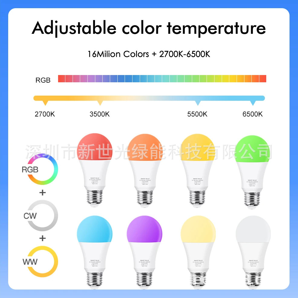 En stock Smart Easy Weilian Zigbee bombilla alexa Google home aplicación de control de voz wifi luz inteligente