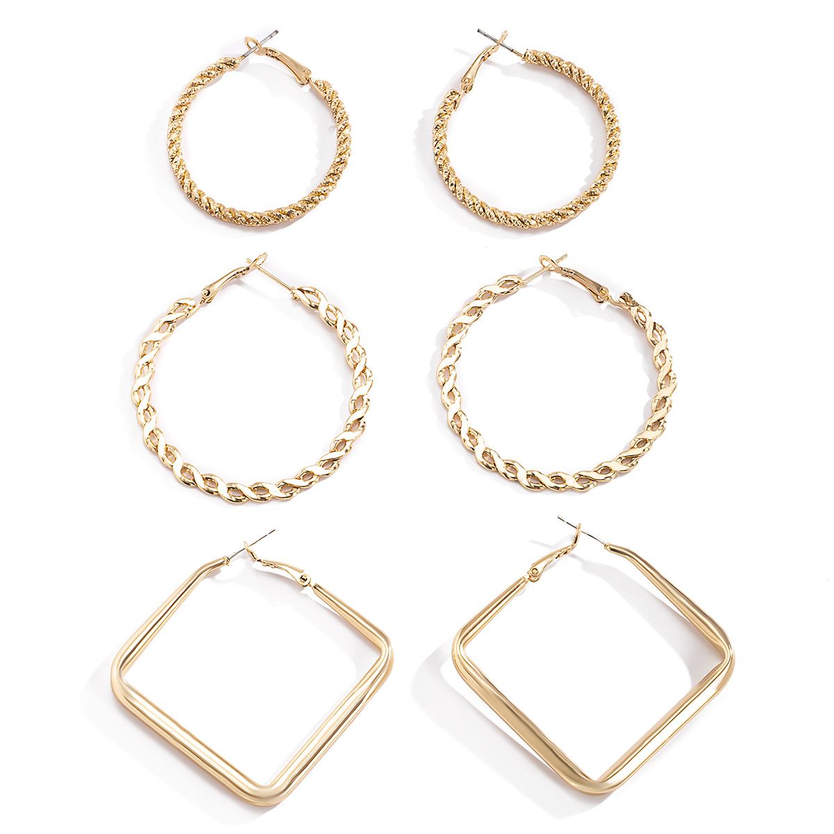 Simple Style Geometric Plating Iron No Inlaid Earrings display picture 7