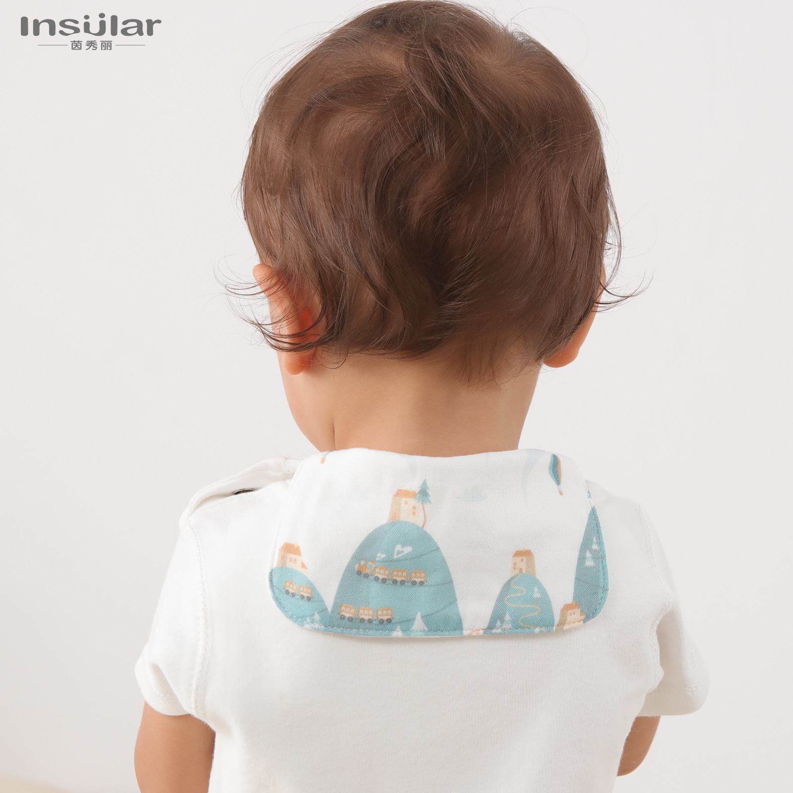 全棉兒童吸汗巾幼兒園A類大號墊背巾隔汗巾寶寶吸汗巾可寫名