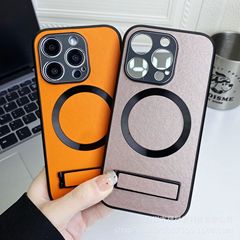 アップル16promax皮革磁気吸殻携帯ケースiPhone15全包転倒防止スタンド保護カバー14
