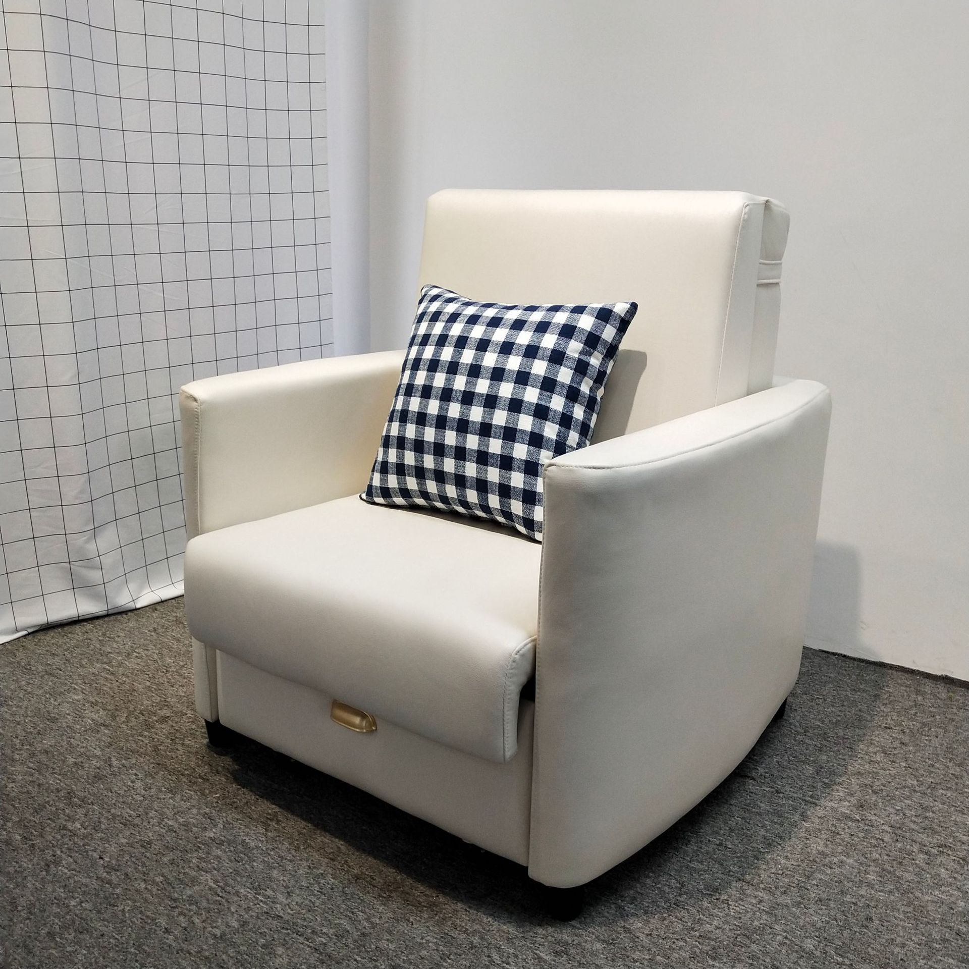 Almacenamiento plegable multifuncional de una sola persona balcón sofá cama de almuerzo tecnología tela de cuero silla de acompañamiento médico