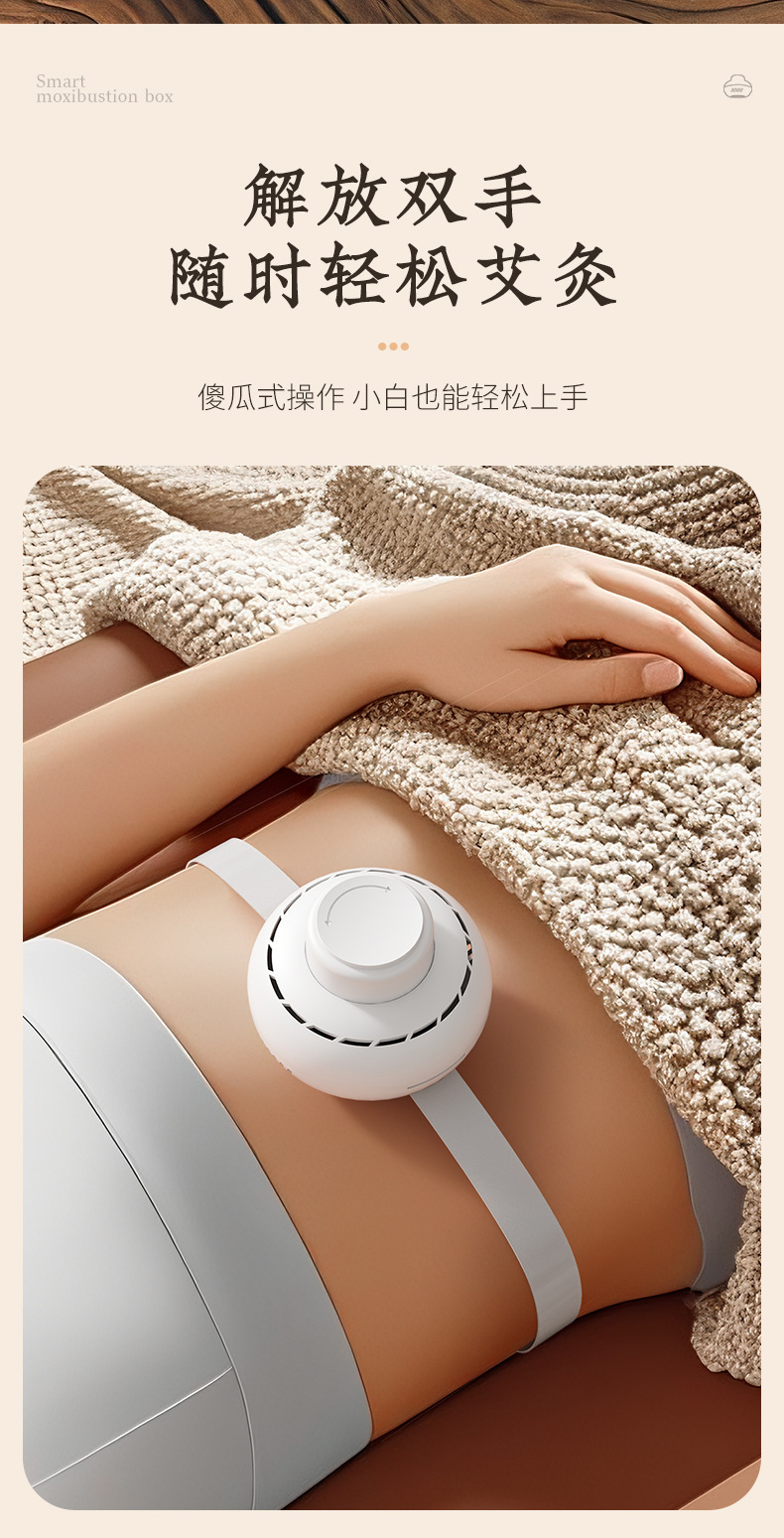 Portable Moxa Burner Box Ai Jiu Guan Low Smoke Adjustable Temperature Home Moxibustion Tool 230g key features