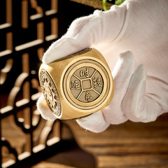 Six-sided rotating money brass, turning the world, bringing wealth brass, pressure relieving magic cube handle, copper handicraft, handle play piece