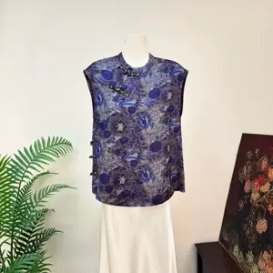 【之李】新中式提花高级感小衫2026夏季新款立领国风盘扣轻薄上衣