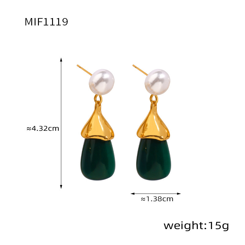 Dopamine Candy Colour Resin Square Earrings For Women Titanium Steel_voghion.com