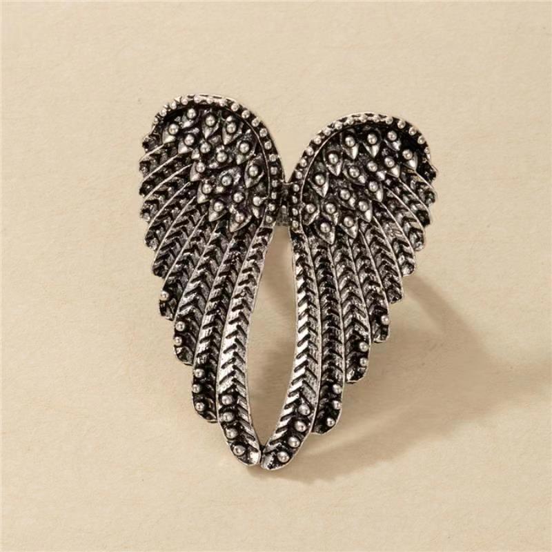 Women'S Gender Plating Design Hip-hop Retro Punk Wings Alloy Plating Women's Open Ring