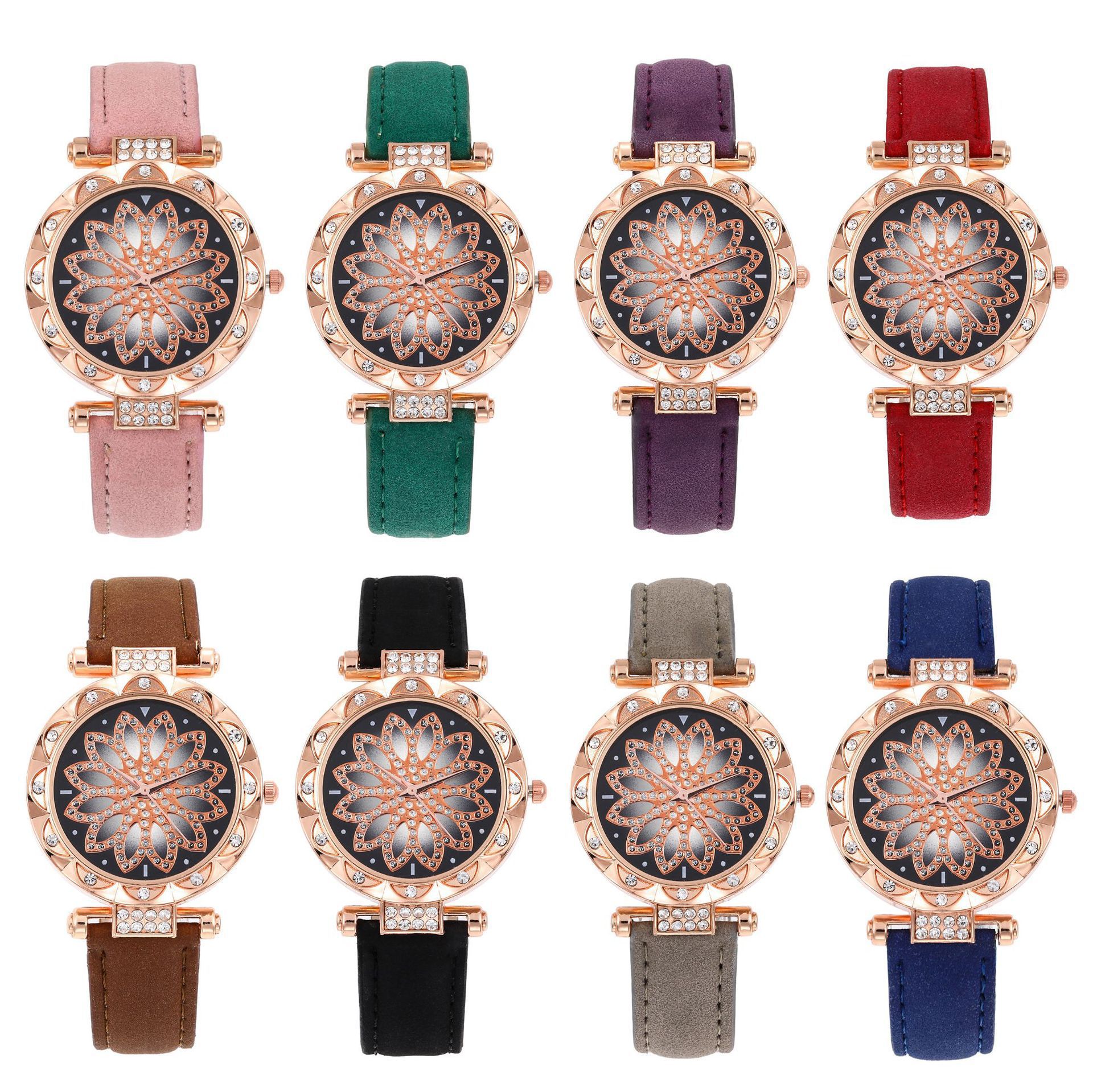 Relojes de fábrica al por mayor, relojes de mujer, relojes de mujer con diamantes, correa de cuero esmerilado informal, relojes de cuarzo, relojes de mujer⌚Niños