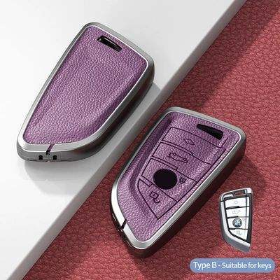 Series X2 X3 X4 X5 X6 – Car key bag - model-b-blade-smart-4-button-unstandard-xiaguang-purple-single-shell