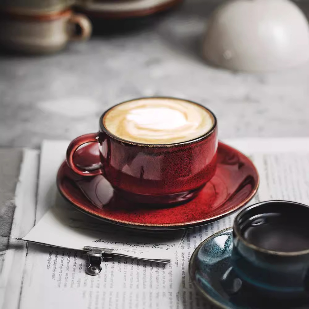 Transfronterizos LICANG tazas de café de cerámica europea creativas de tazas de desayuno caseras tazas de café de oficina