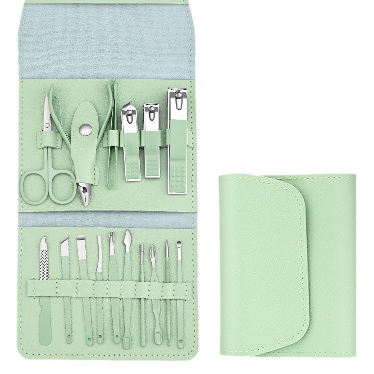 Cubierta de uñas, cortadora de uñas, cortadora de uñas, cuchara de orejas, herramientas de corte de uñas, 19 conjuntos de caja.