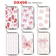 跨境j代发樱桃系列长款拉链钱包手拿包钱夹印花来图D制