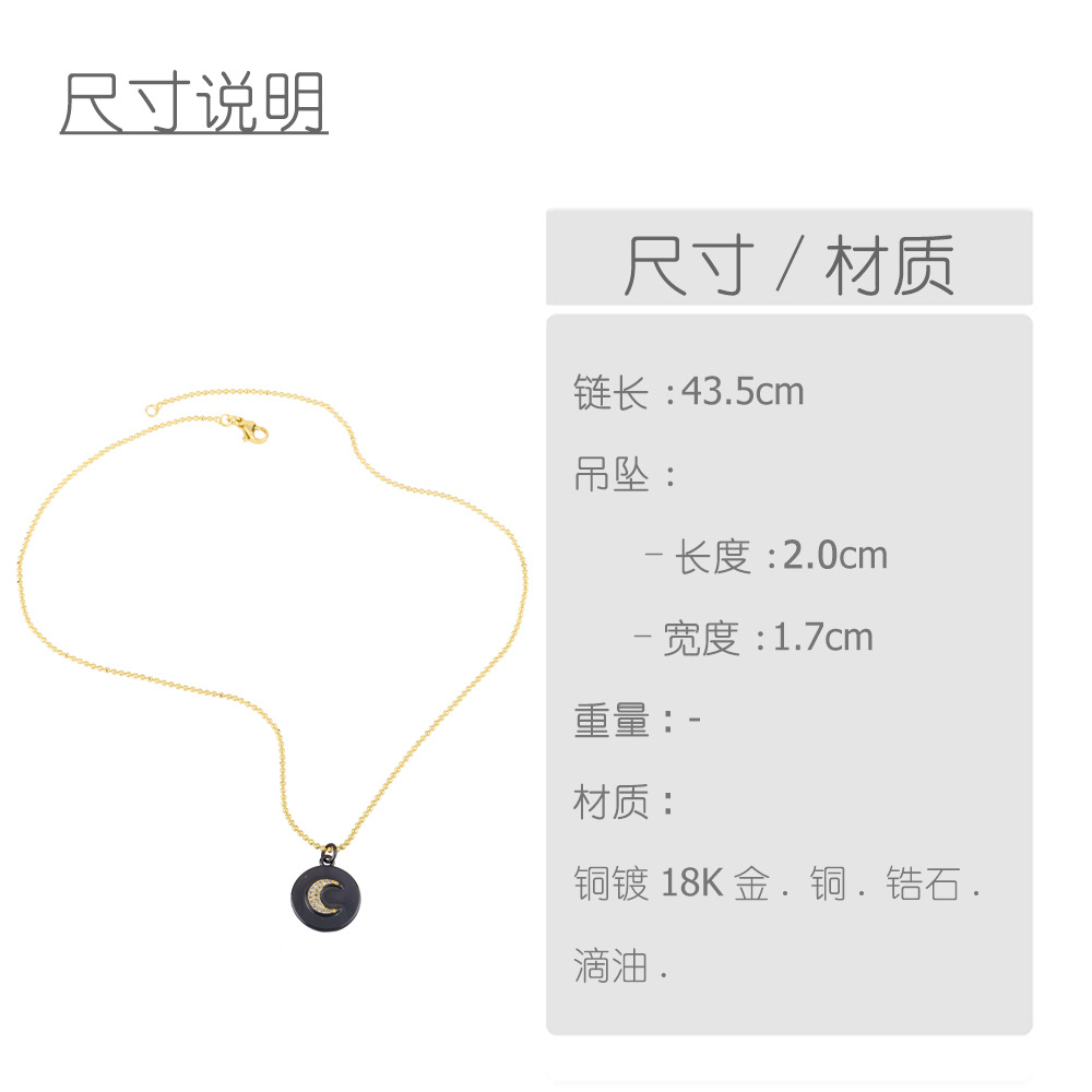 evil eye star moon geometric love zircon pendant necklace sweater chain