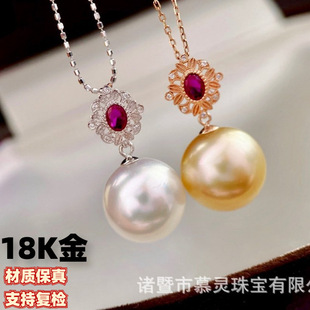 18K Gold Pendant Head Colored Zircon Retro Printed Pendant Accessories Without Beads Without Chain Factory Direct Sale
