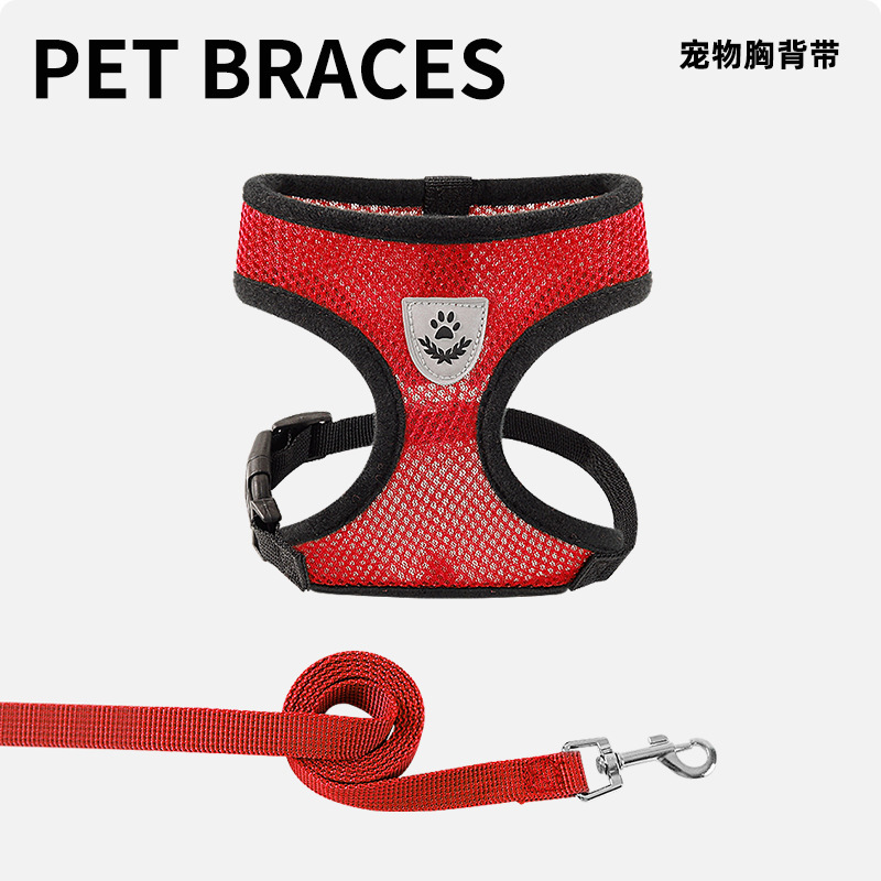 Correa de mascota transfronteriza chaleco perro gato correa de pecho pequeño perro reflectante correa de perro Cadena de perro suministros al por mayor
