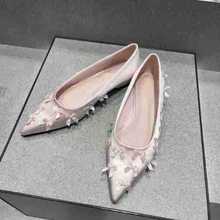 小C家K2025春季新款女鞋70920173蝴蝶结单鞋尖头平底芭蕾舞鞋女