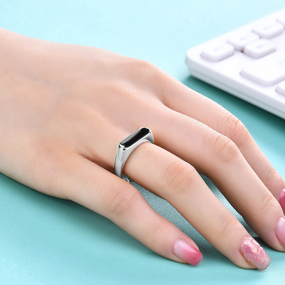 Simple Style Geometric Titanium Steel Enamel Shell Rings 1 Piece