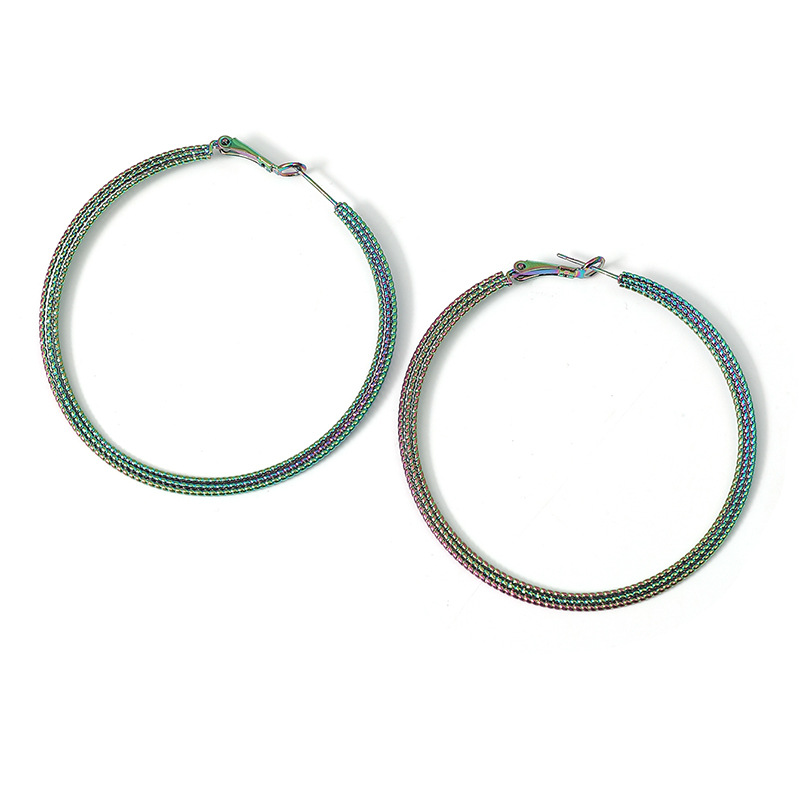 Kreative Große Kreis Farbe Einfache Ohrringe display picture 1