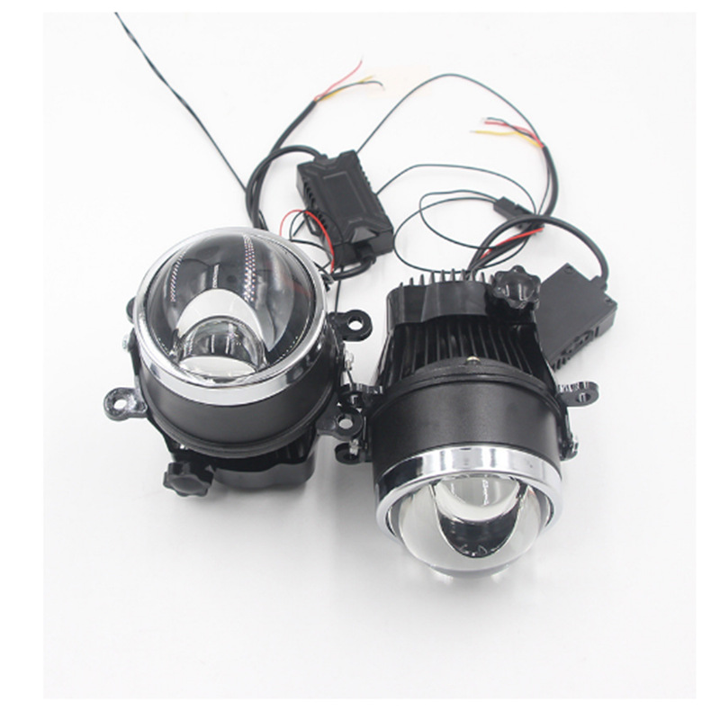 Lente de lámpara de niebla láser LED de alta luminosidad universal matriz de condensación de luz blanco-amarillo bicromático de 3.0 pulgadas lente de lámpara de niebla