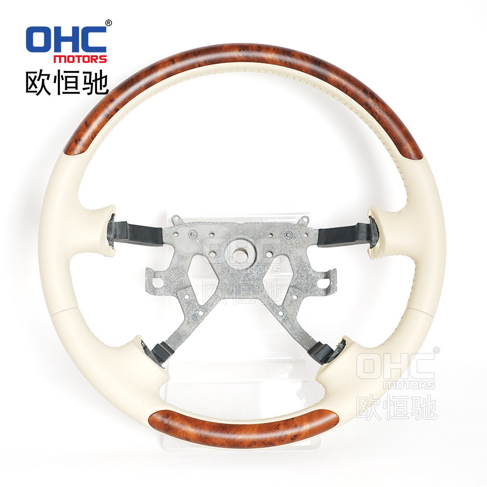 Suitable for Nissan 13-20 Patrol Y61 Car Steering Wheel Modified Peach Wood Lychee Leather Suv Steering Wheel