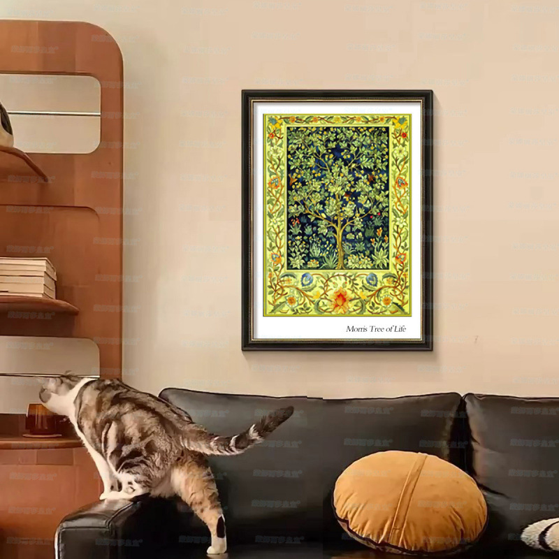 Mona Lisa Real Bordado cruzado Morris árbol de la vida dos sueños modernos estética planta pintura decorativa bordada a mano