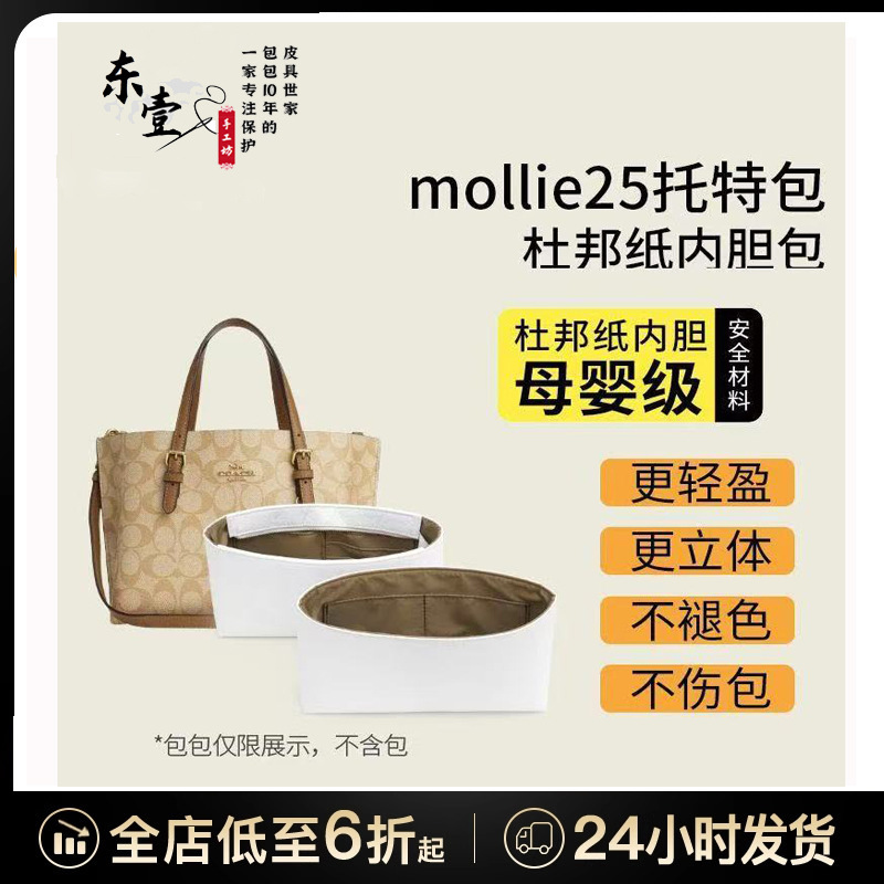 Dongyi Handicraft Workshop's Dupont Paper Inner Liner Bag for Coach Mollie 25 Bag, Backpack Bag-In-Bag Organizer