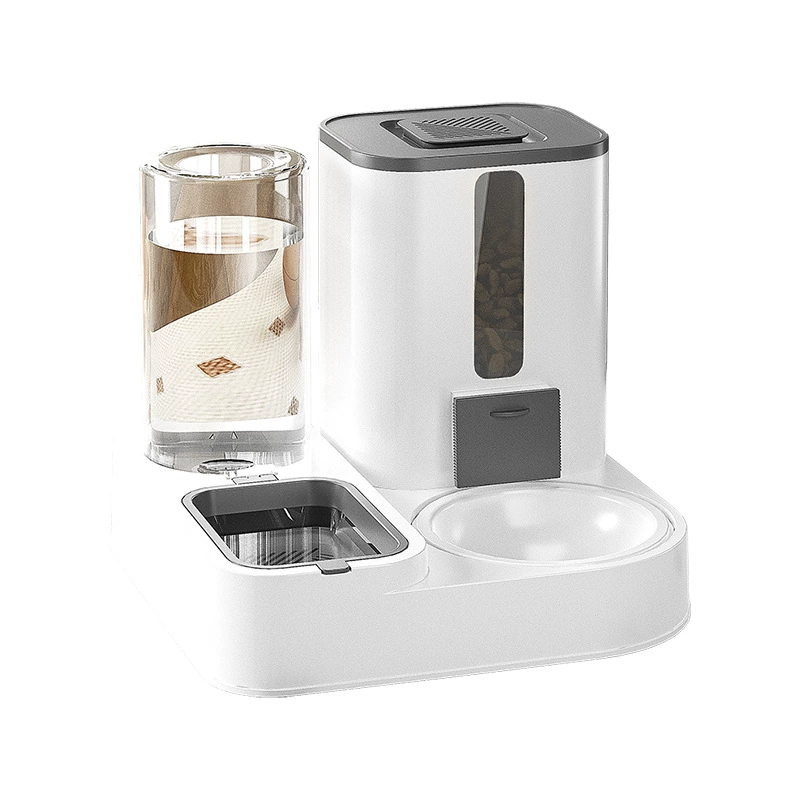 Cat bowl, dog bowl cat food bowl cat cat food automatic feed device drinking water integrated cat pot ceramic pet drink water double bowl
